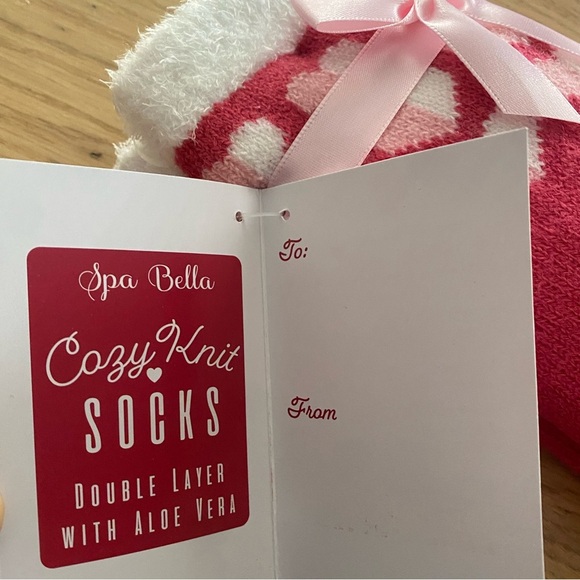 🆕 Spa Bella Cozy Knit Socks Valentine’s Hearts Print🆕 - Picture 8 of 8